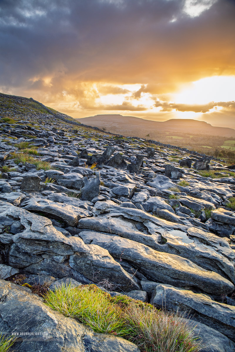 Fahee North Carron Burren East Clare Ireland - fahee,golden,hills,pick-hills,september,summer,sunrise,walls
