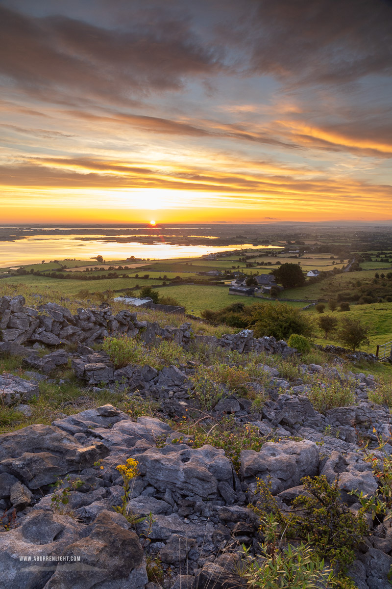 Abbey Hill Burren Clare Ireland - abbey hill,august,golden,rural,summer,sunrise,golden,hills