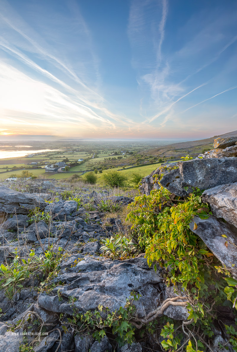 Abbey Hill Burren Clare Ireland - abbey hill,april,flowers,mist,spring,sunrise,twilight