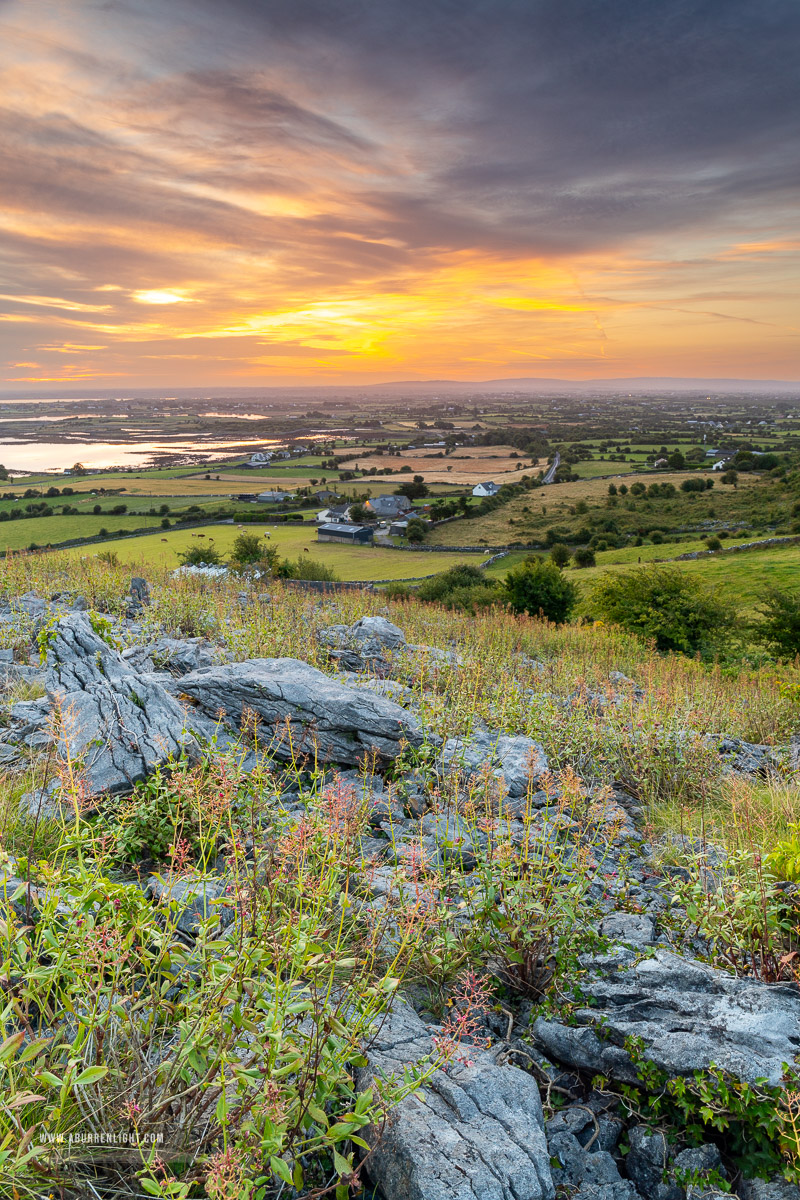 Abbey Hill Burren Clare Ireland - abbey hill,august,hills,long exposure,orange,summer,twilight,valerian,portfolio