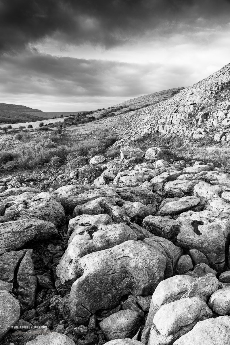 Abbey Hill Burren Clare Ireland - abbey hill,autumn,monochrome,hills,november