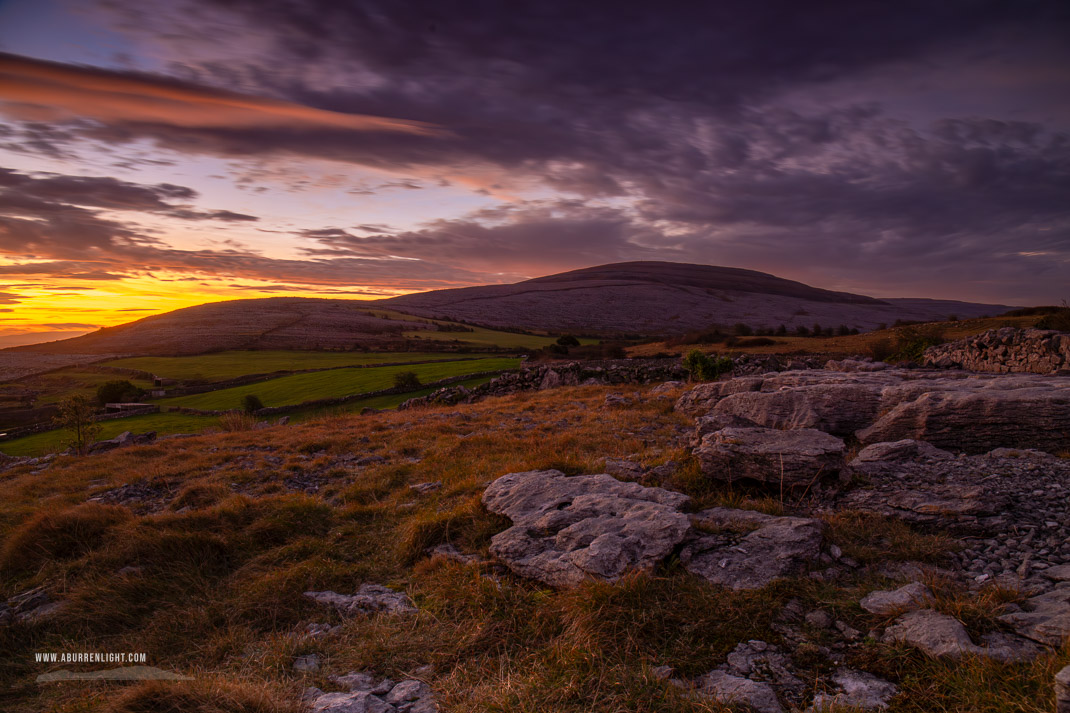 Abbey Hill Burren Clare Ireland - abbey hill,hills,january,limited,twilight,winter