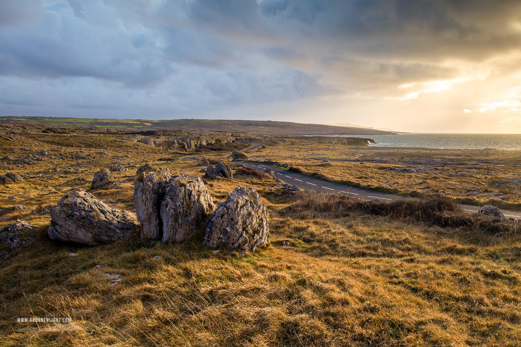 Ballyreane Fanore Wild Atlantic Way Clare Ireland - ballyreane,coast,february,pick-coast,sunset,winter,golden