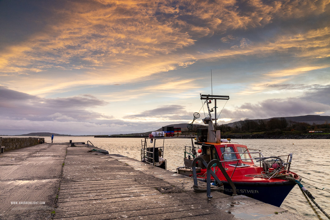 Ballyvaughan Wild Atlantic Way Clare Ireland - autumn,ballyvaughan,boat,golden hour,jetty,november,pier,sunrise,coast