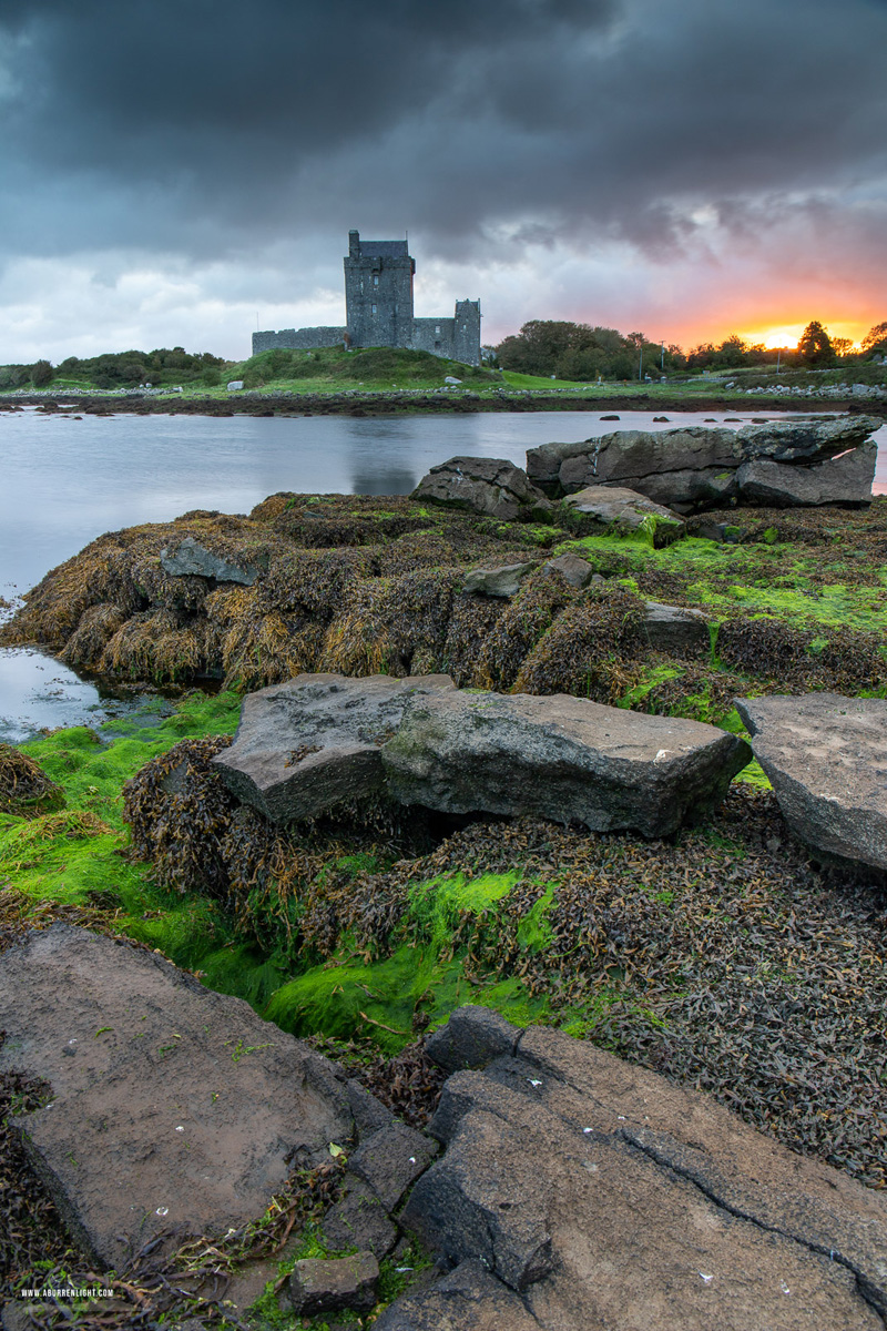 Dunguaire Castle Kinvara Clare Ireland - dunguaire,green algae,kinvara,landmark,long exposure,september,summer,sunrise,portfolio,coast,portfolio