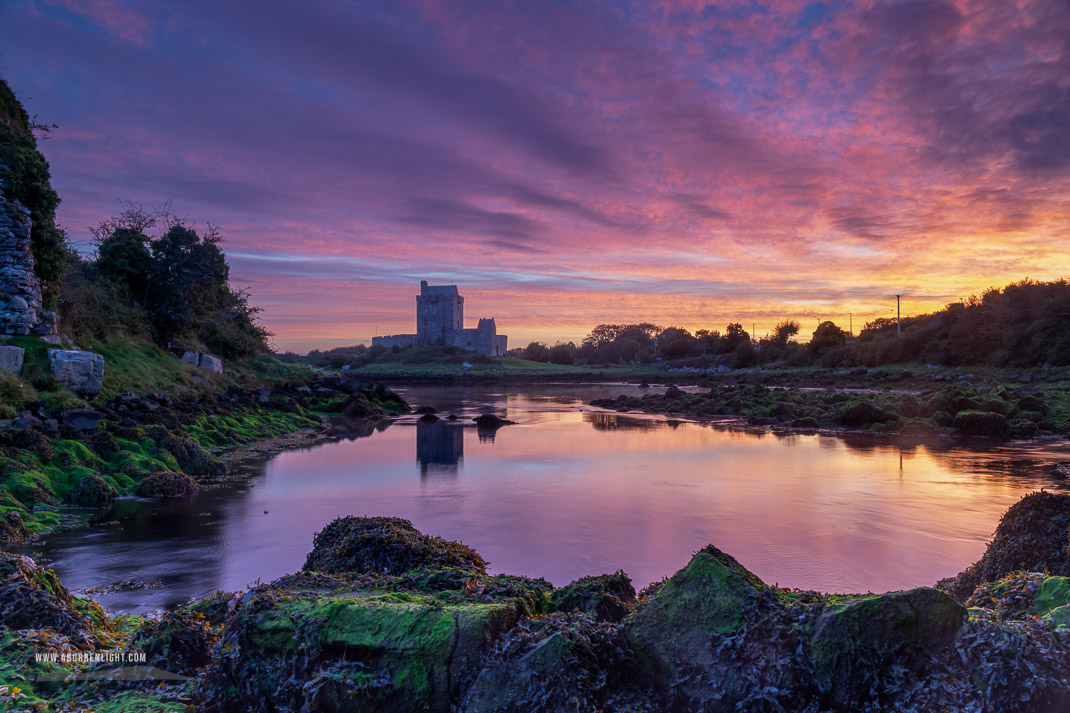 Dunguaire Castle Kinvara Clare Ireland - autumn,birch,castle,dunguaire,kinvara,long exposure,purple,september,twilight,coast