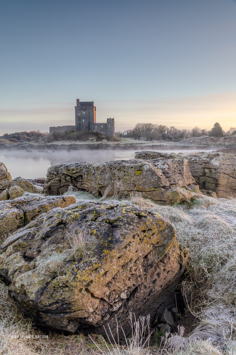 Dunguaire Castle Kinvara Clare Ireland - castle,dunguaire,frost,january,kinvara,mist,sunrise,winter,portfolio,coast,golden