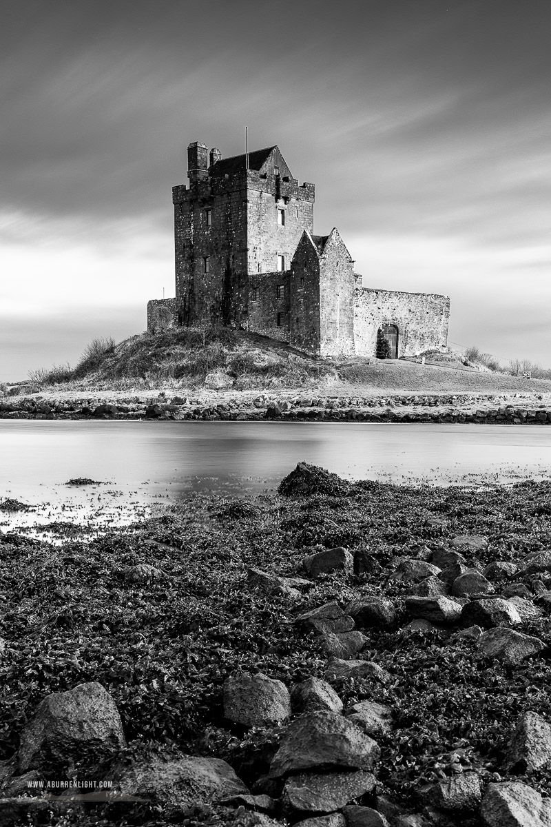 Dunguaire Castle Kinvara Clare Ireland - monochrome,coast,december,dunguaire,kinvara,landmark,long exposure,winter