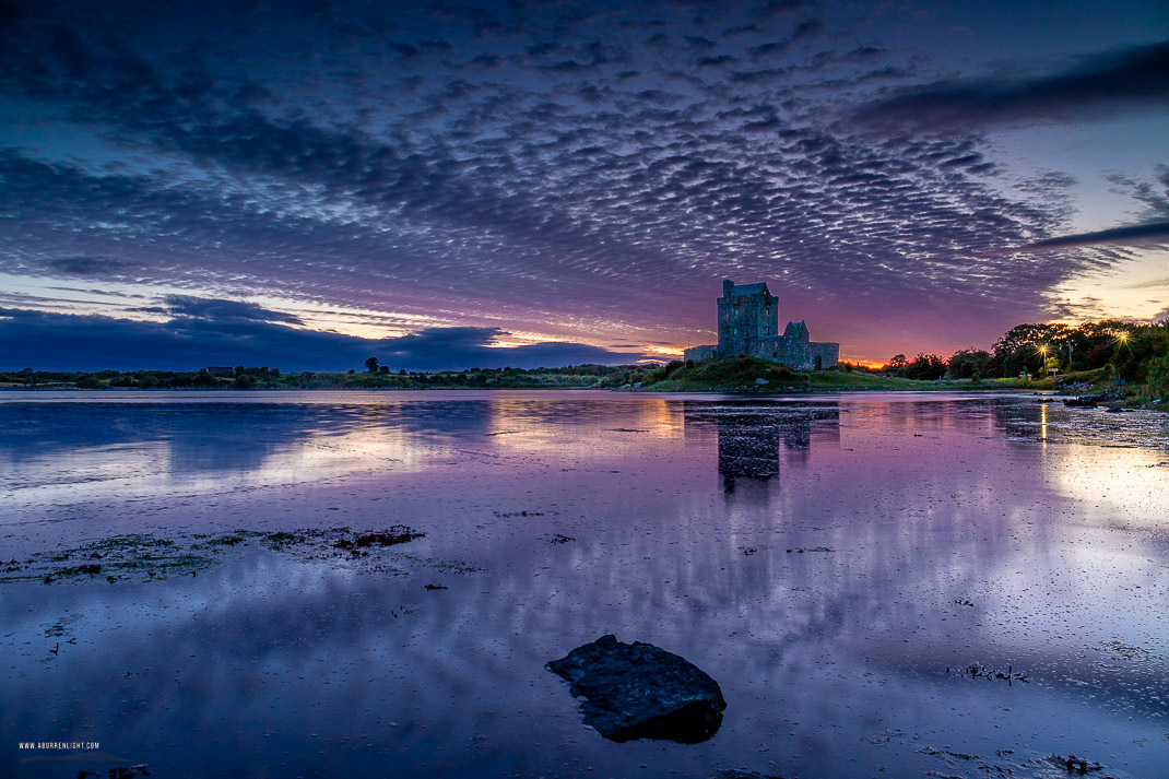 Dunguaire Castle Kinvara Clare Ireland - castle,dunguaire,july,kinvara,landmark,long exposure,purple,reflections,summer,twilight,coast