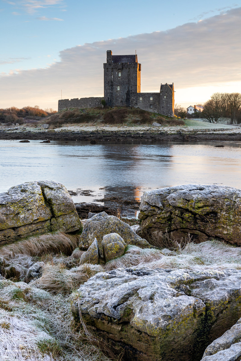 Dunguaire Castle Kinvara Clare Ireland - dunguaire,castle,frost,january,kinvara,landmark,sunrise,winter,coast