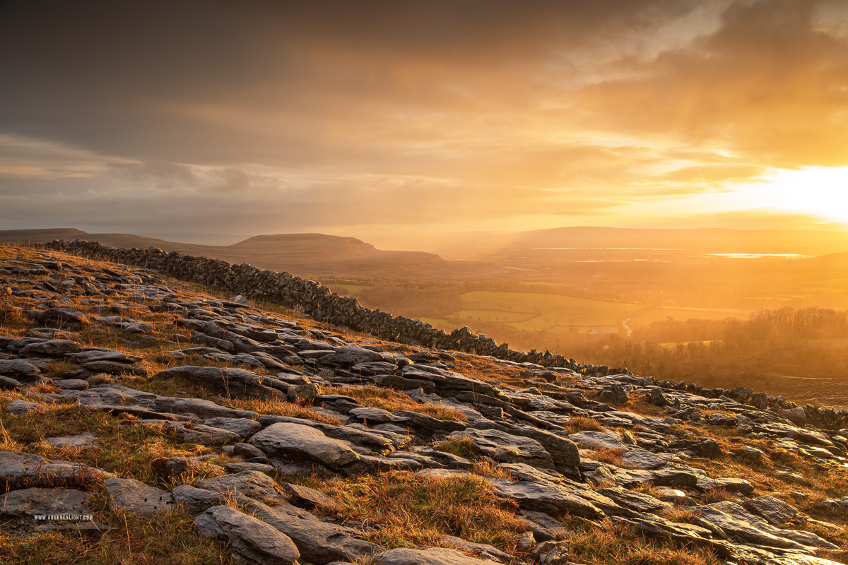 Fahee North Carron Burren East Clare Ireland - fahee,golden,hills,january,mist,pick-hills,limited,wall,winter,portfolio