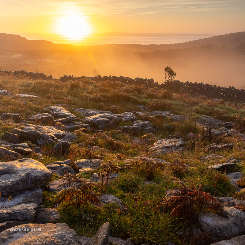 Fahee North Carron Burren East Clare Ireland - autumn,fahee,myst,october,square,sunrise