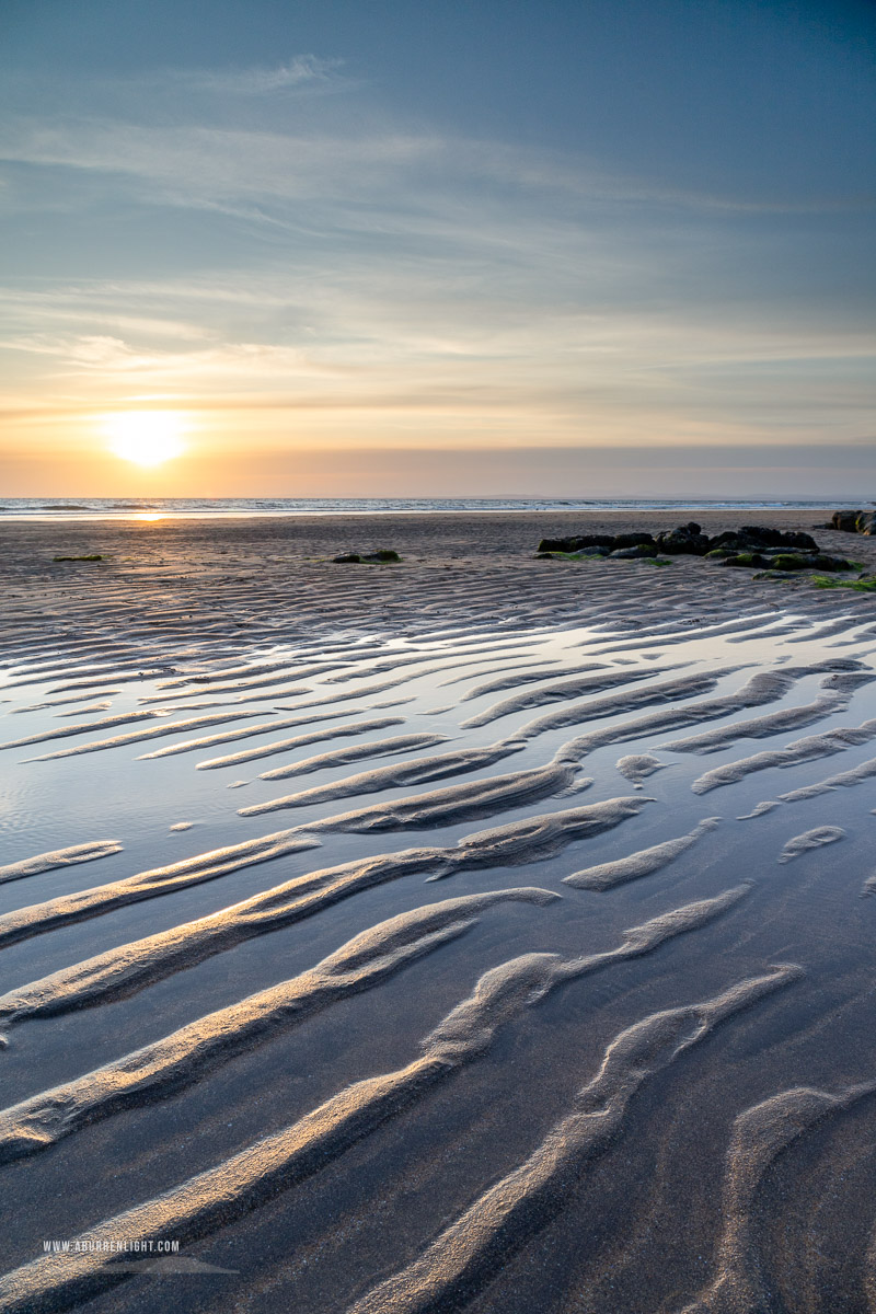 Fanore Beach Wild Atlantic Way Clare Ireland - fanore,may,reflections,sand ripples,spring,sunset,golden,coast