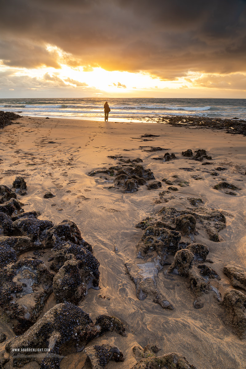 Fanore Beach Wild Atlantic Way Clare Ireland - autumn,fanore,golden,october,sand,silhouette,sunset,coast