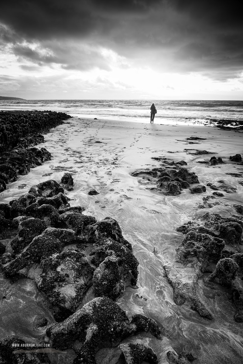 Fanore Beach Wild Atlantic Way Clare Ireland - autumn,monochrome,coast,fanore,october,sand,silhouette,sunset