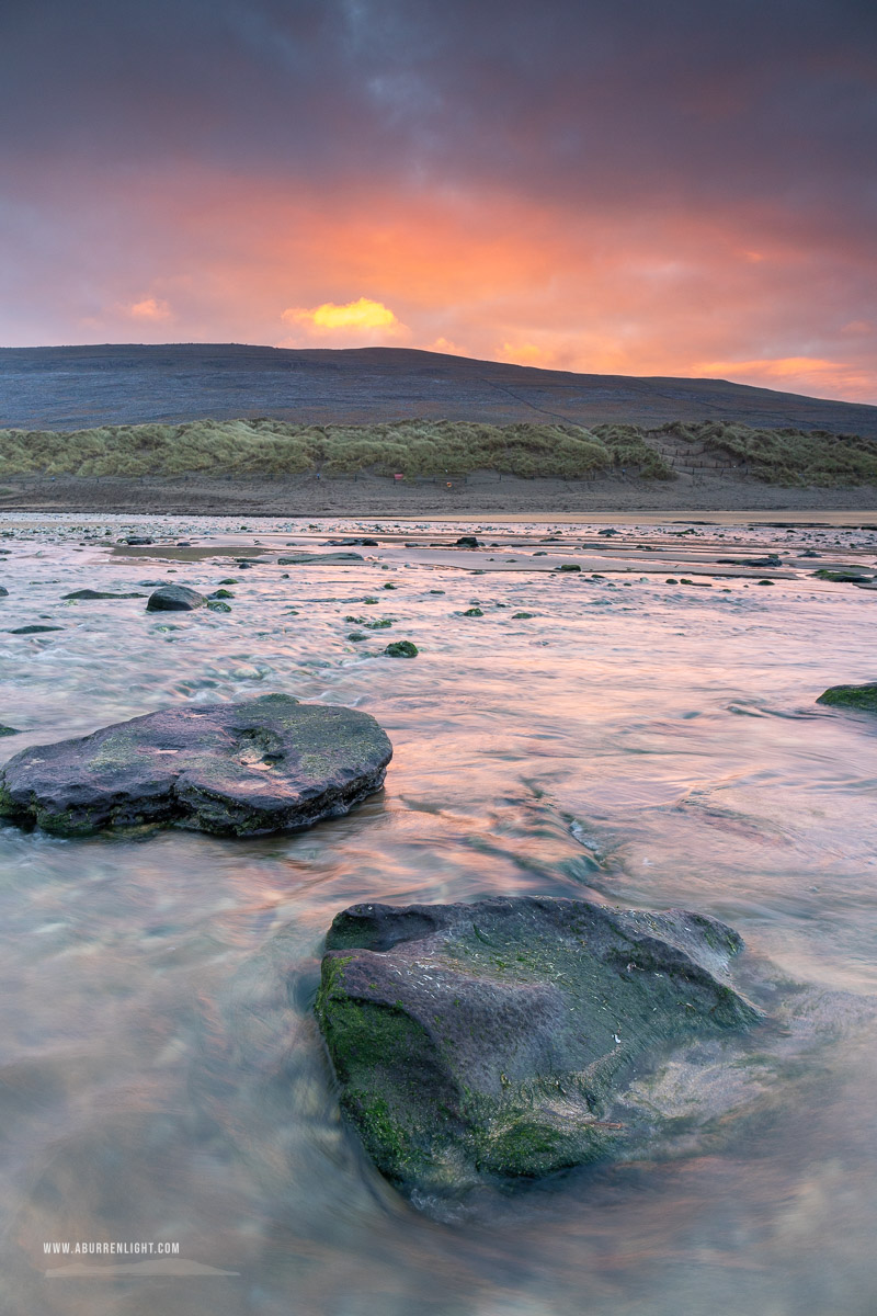 Fanore Beach Wild Atlantic Way Clare Ireland - december,fanore,orange,sunrise,winter,coast