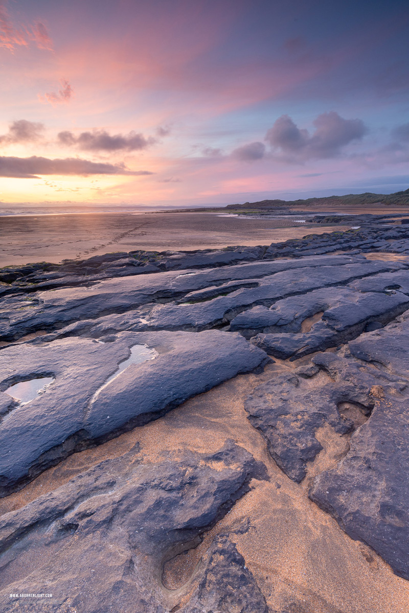 Fanore Beach Wild Atlantic Way Clare Ireland - fanore,june,long exposure,spring,sunset,pink,beach,coast,clints,grykes