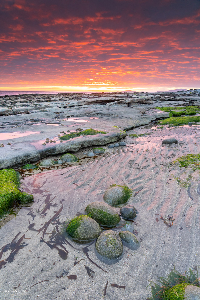 Gleninagh Ballyvaughan Wild Atlantic Way Clare Ireland - april,gleninagh,green algae,pink,sand ripples,spring,sunrise,coast,ballyvaughan