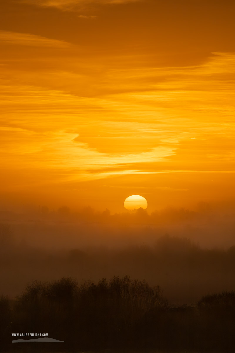 Gort Galway Ireland - autumn,golden,gort,lowland,mist,november,orange,sunrise