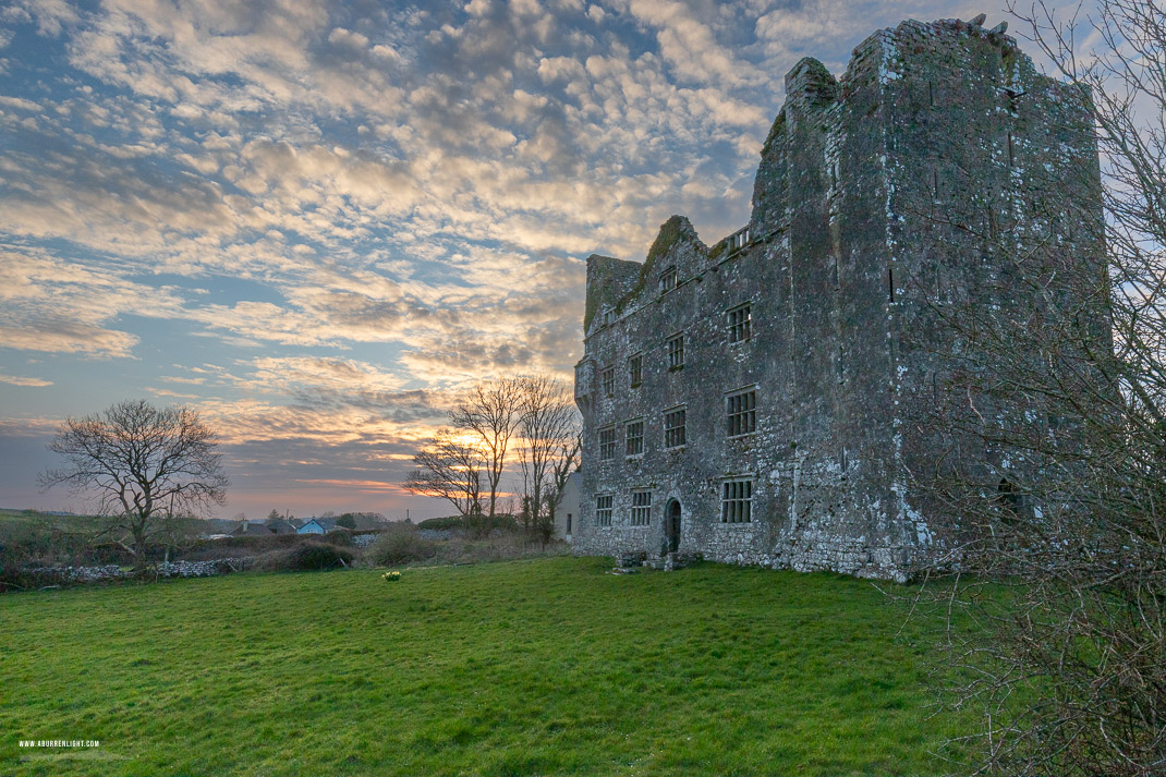 Leamaneh Castle Kilnaboy Clare Ireland - castle,landmark,leamaneh,march,spring,sunset,hills