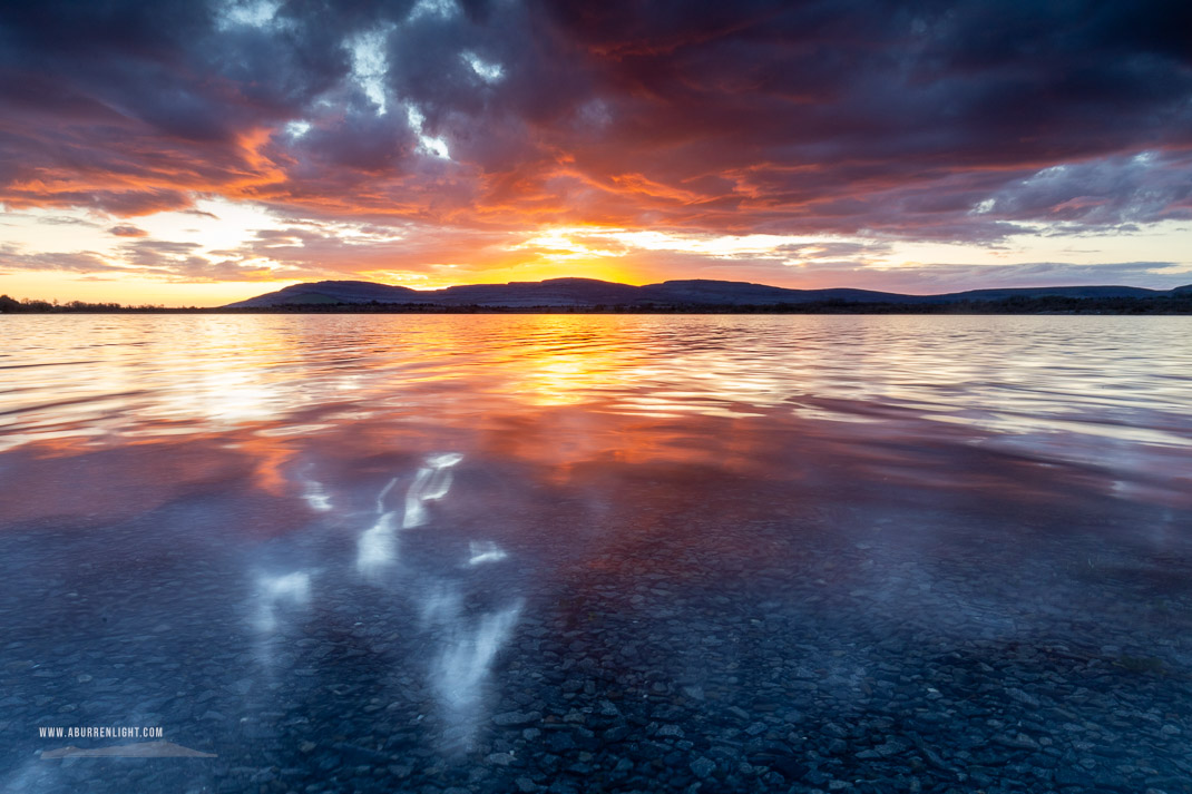 Lough Bunny Clare Ireland - afterburn,dusk,lough bunny,march,orange,red,reflections,spring,sunset,lowland