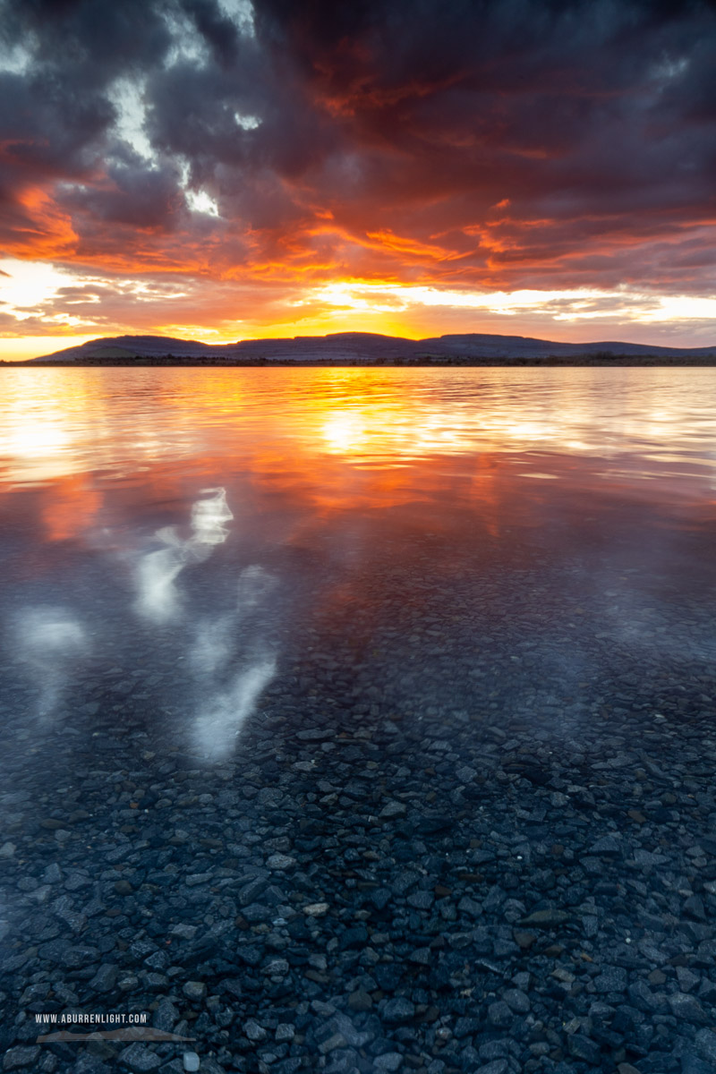 Lough Bunny Clare Ireland - afterburn,dusk,lough bunny,march,orange,red,reflections,spring,sunset,lowland