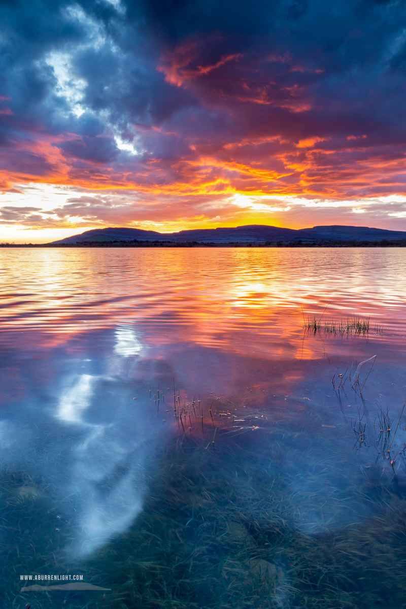 Lough Bunny Clare Ireland - afterburn,dusk,lough bunny,march,orange,red,reflections,spring,sunset,lowland,portfolio