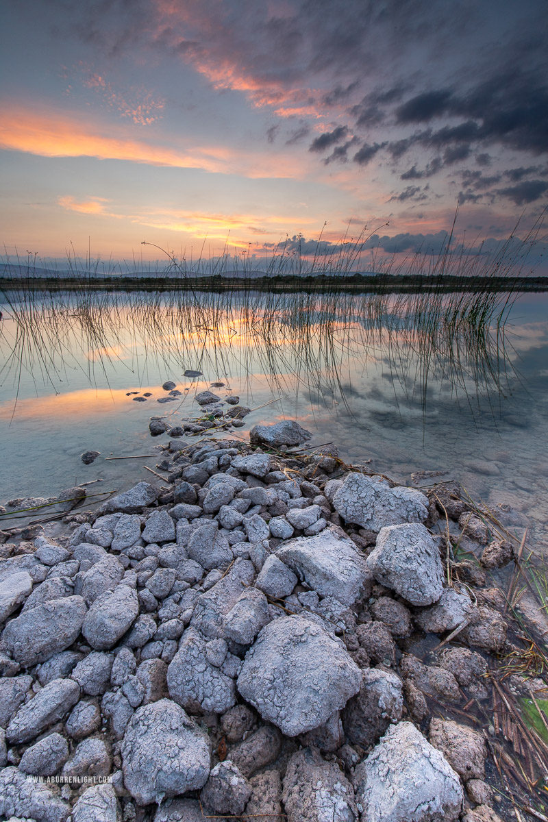 Lough Bunny Clare Ireland - blue,dusk,june,long exposure,lough bunny,summer,orange,lowland,rocks