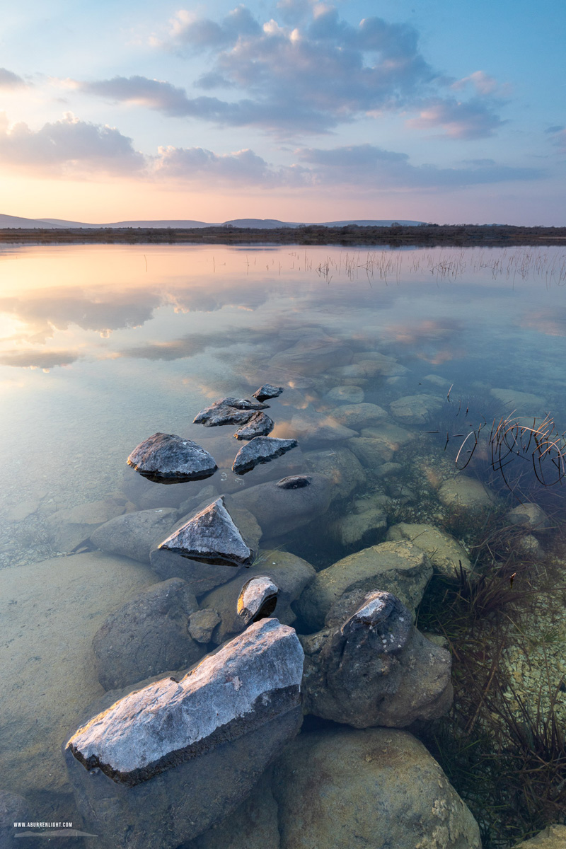 Lough Bunny Clare Ireland - lough bunny,march,spring,sunset,lowland,golden hour,blue