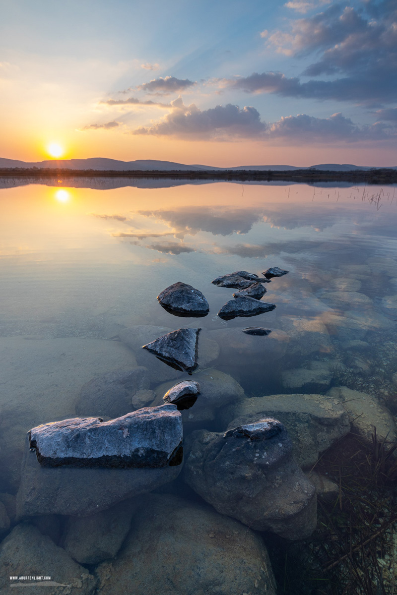 Lough Bunny Clare Ireland - lough bunny,march,spring,sunset,lowland,golden hour,blue