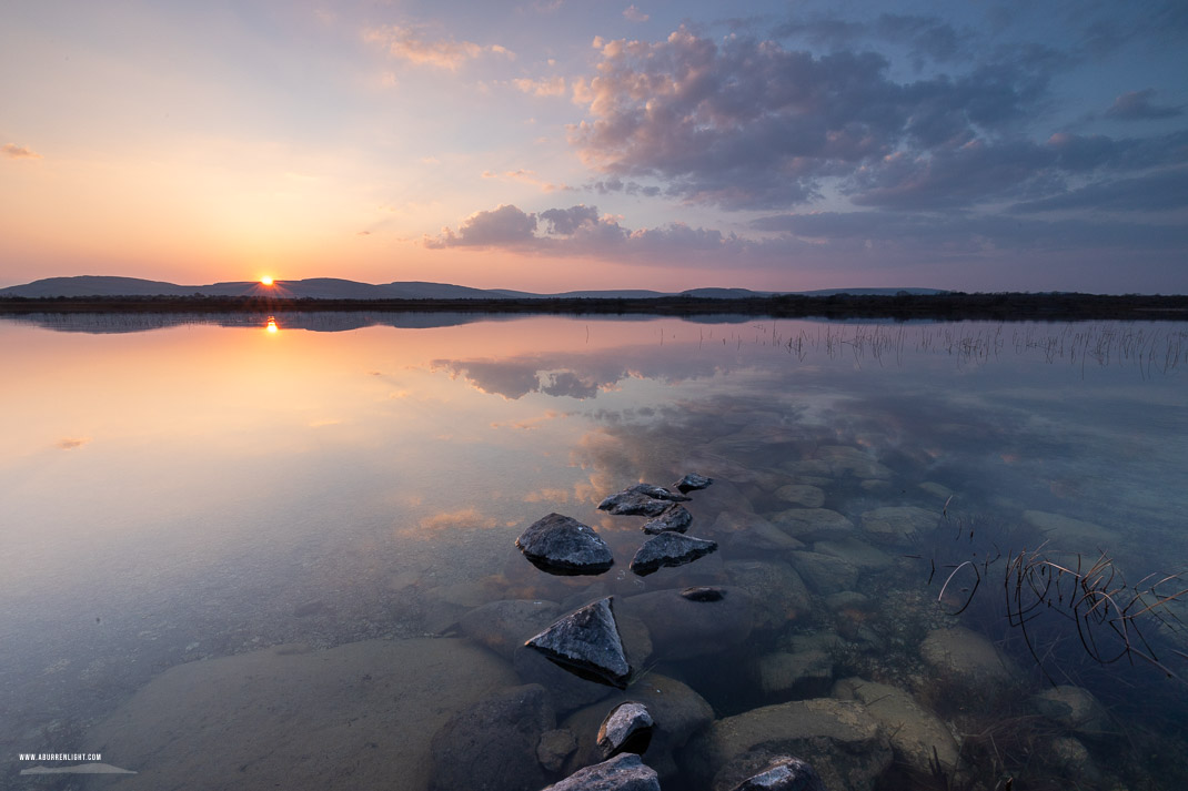 Lough Bunny Clare Ireland - lough bunny,march,spring,sunset,sunstar,lowland