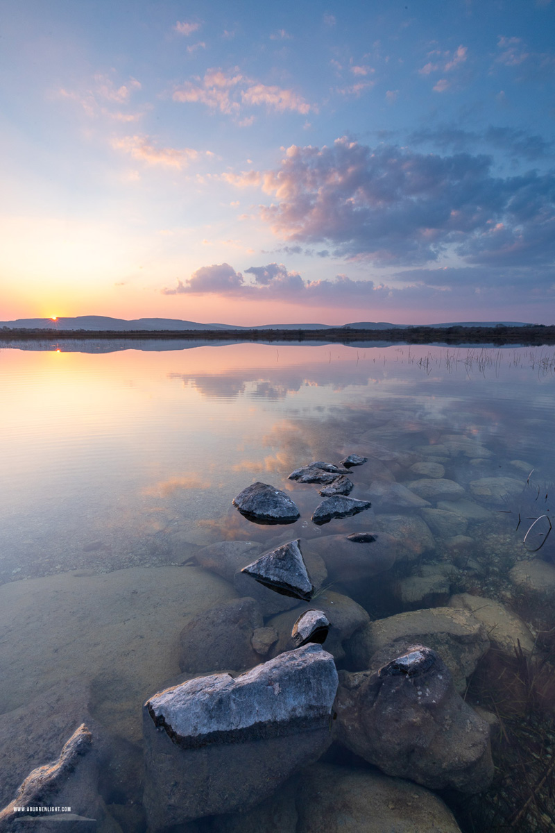 Lough Bunny Clare Ireland - lough bunny,march,spring,sunset,lowland