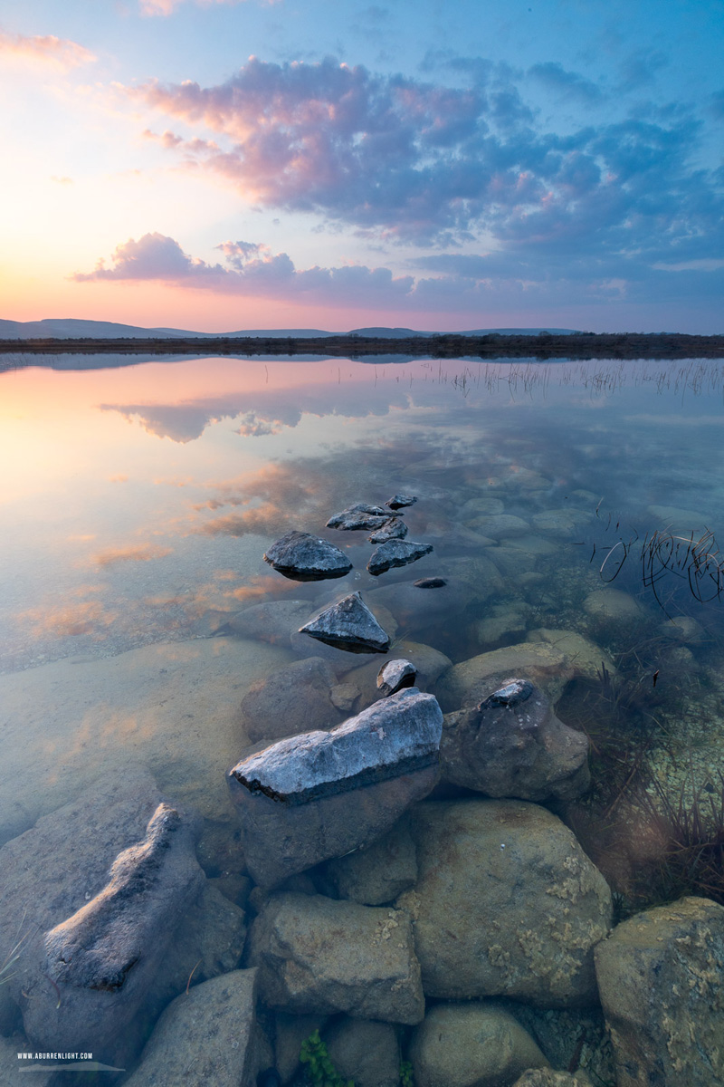 Lough Bunny Clare Ireland - lough bunny,march,spring,sunset,lowland,golden hour,blue