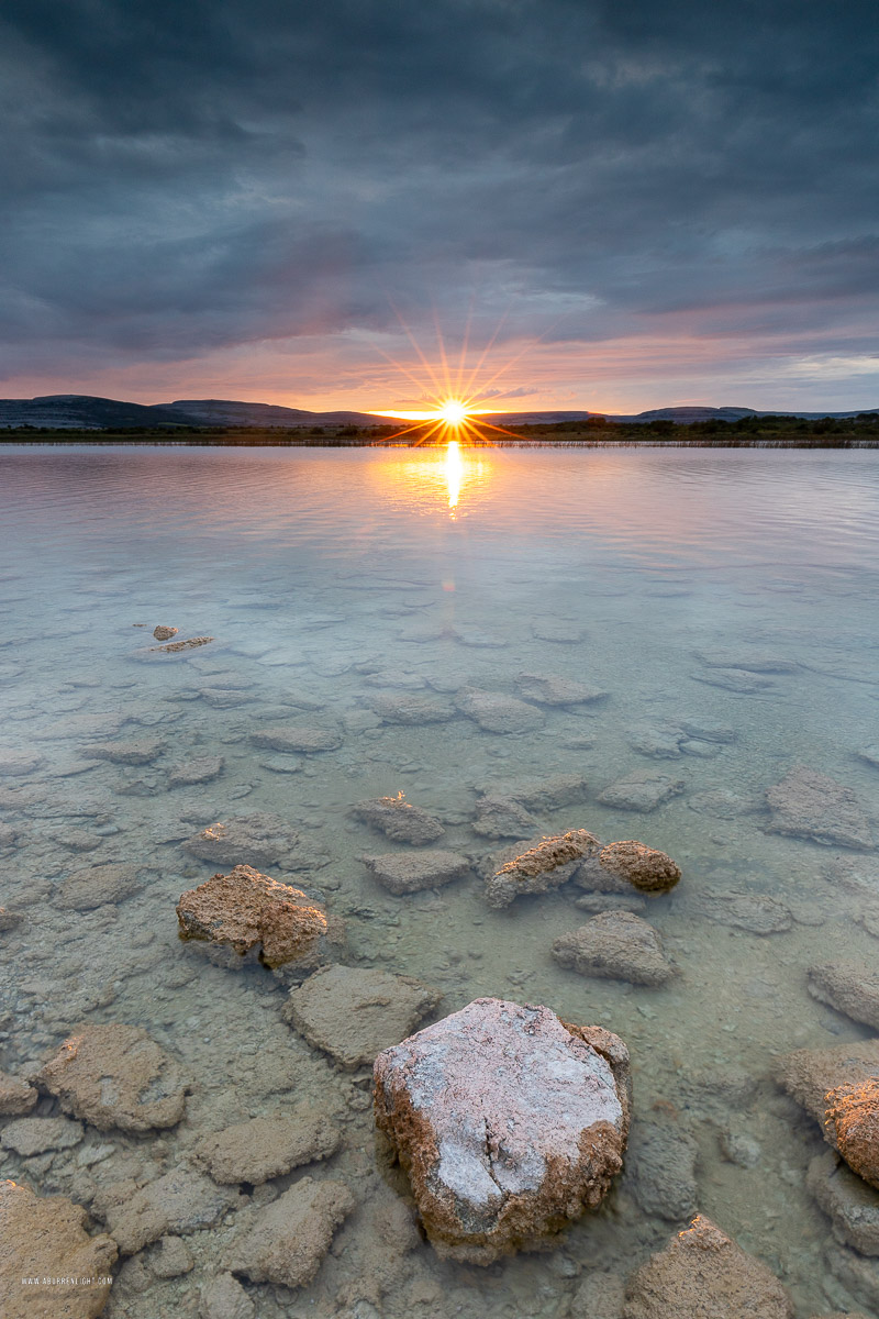 Lough Bunny Clare Ireland - july,lough bunny,summer,sunset,sunstar,lowland