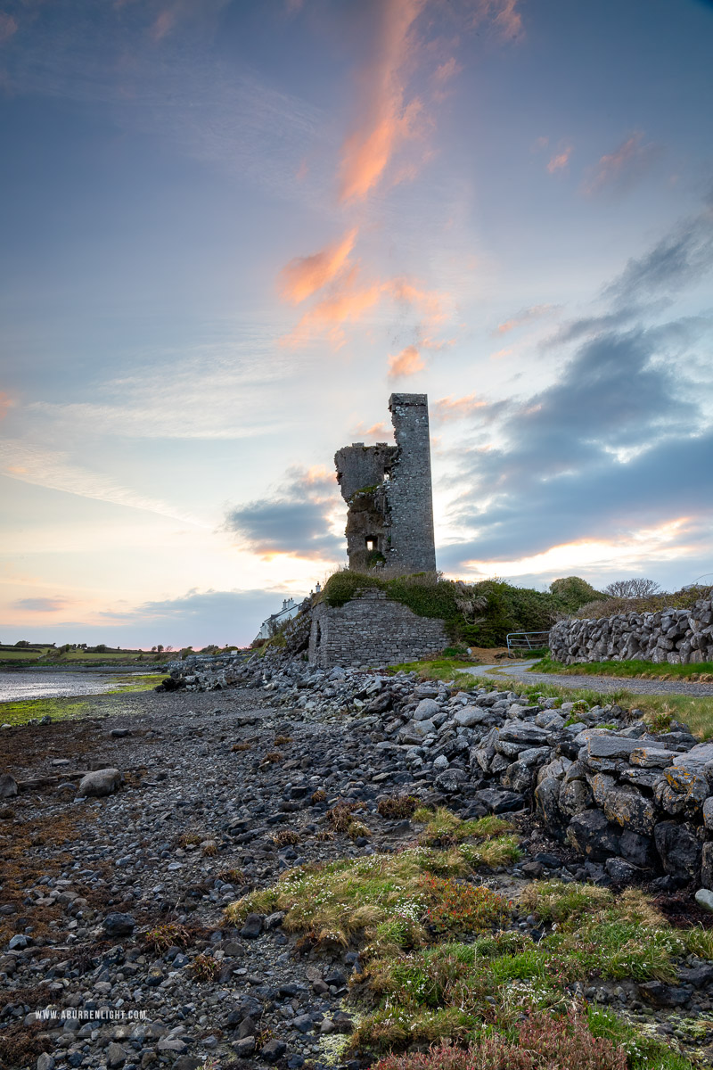 Muckinish Tower Ballyvaughan Wild Atlantic Way Clare Ireland - april,landmark,muckinish,spring,sunrise,tower,coast