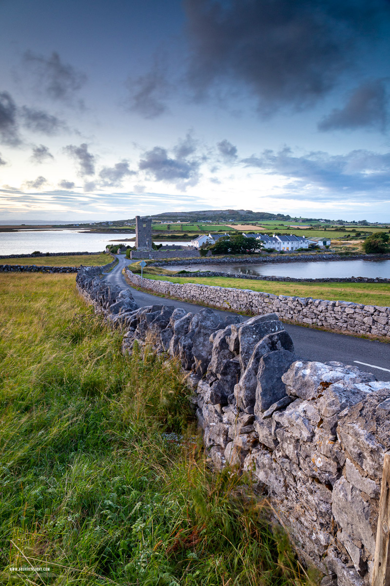 Muckinish Tower Ballyvaughan Wild Atlantic Way Clare Ireland - august,ballyvaughan,dusk,landmark,muckinish,summer,coast,tower,wall