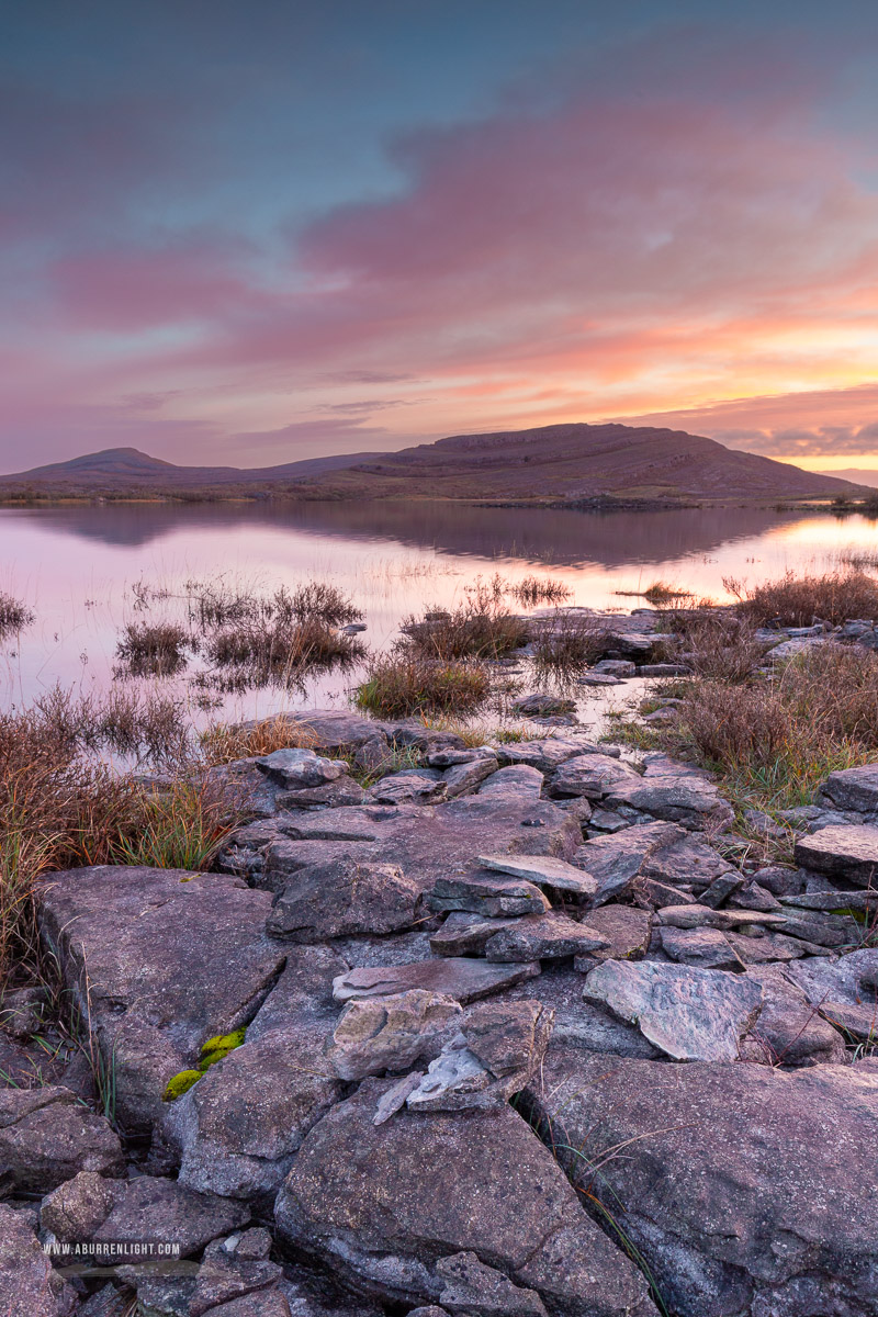 Mullaghmore Burren National Park Clare Ireland - autumn,long exposure,mullaghmore,november,pink,reflections,twilight,portfolio,park