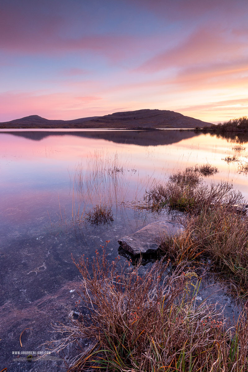 Mullaghmore Burren National Park Clare Ireland - autumn,long exposure,mullaghmore,november,pink,reflections,twilight,park