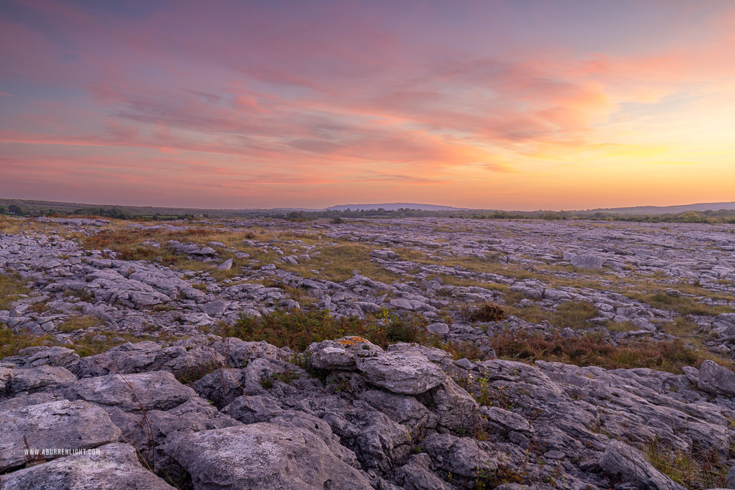 Mullaghmore Burren National Park Clare Ireland - mullaghmore,orange,park,september,summer,sunset