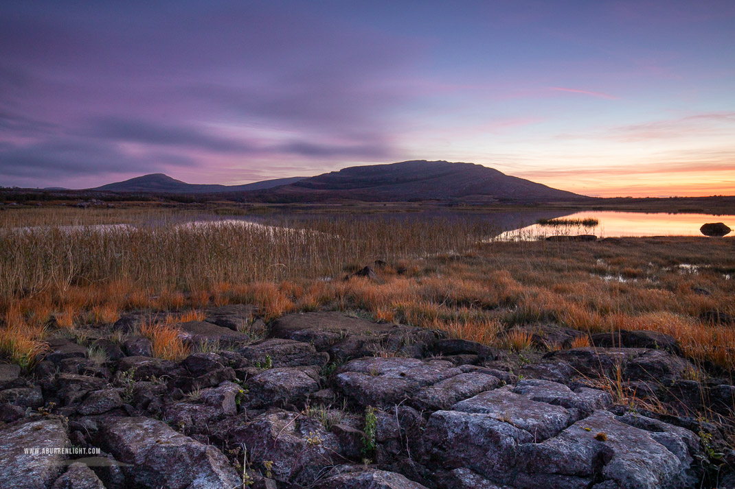 Mullaghmore Burren National Park Clare Ireland - autumn,mullaghmore,october,park,reeds,reflections,twilight