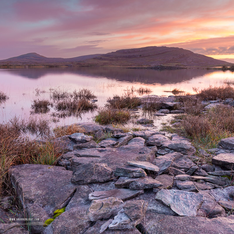 Mullaghmore Burren National Park Clare Ireland - autumn,long exposure,mullaghmore,november,park,pink,reflections,square,twilight