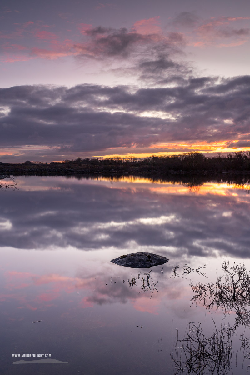 Mullaghmore Burren National Park Clare Ireland - february,long exposure,mullaghmore,pink,reflections,twilight,winter,park,magenta