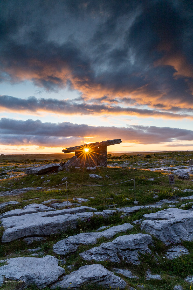 Poulnabrone Dolmen Roughan Hill Burren Clare Ireland - golden,july,landmark,poulnabrone,summer,sunset,sunstar,tomb,limited,portfolio,hills