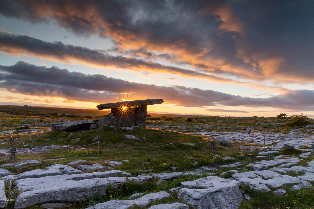 Poulnabrone Dolmen Roughan Hill Burren Clare Ireland - golden,july,landmark,poulnabrone,summer,sunset,sunstar,tomb,limited,hills,portfolio