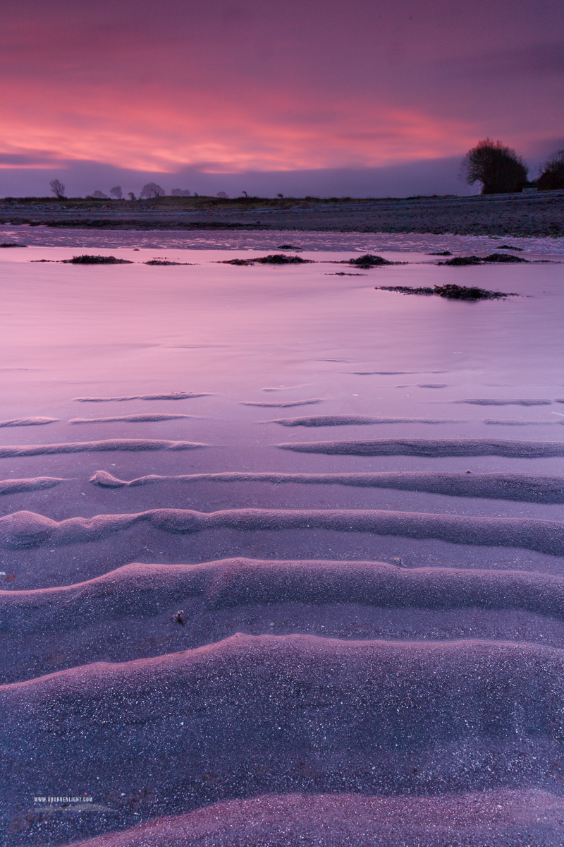 Rosshill Beach Aughinigh Peninsula Kinvara Wild Atlantic Way Clare Ireland - coast,december,long exposure,pink,rosshill,sand ripples,twilight,winter