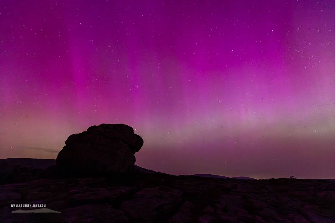 The Burren Clare Ireland - aurora,erratic,long exposure,may,night,park,pilars,purple,spring,portfolio,astro