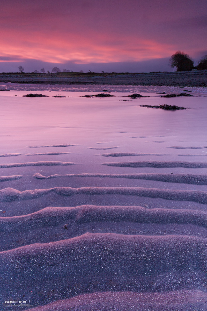 The Doorus peninsula Kinvara Clare Ireland - december,doorus,long exposure,pink,sand ripples,twilight,winter,coast,beach,kinvara,mauve,magenta,pink