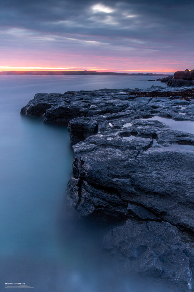 The Flaggy Shore Kinvara Wild Atlantic Way Clare Ireland - autumn,flaggy shore,long exposure,october,pink,twilight,blue,coast