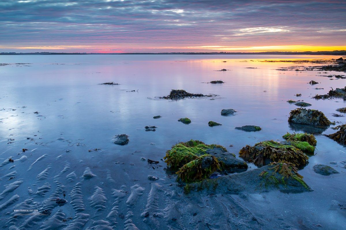 Traught Beach Kinvara Wild Atlantic Way Clare Ireland - beach,blue,coast,june,long exposure,orange,sand ripples,spring,traught,twilight