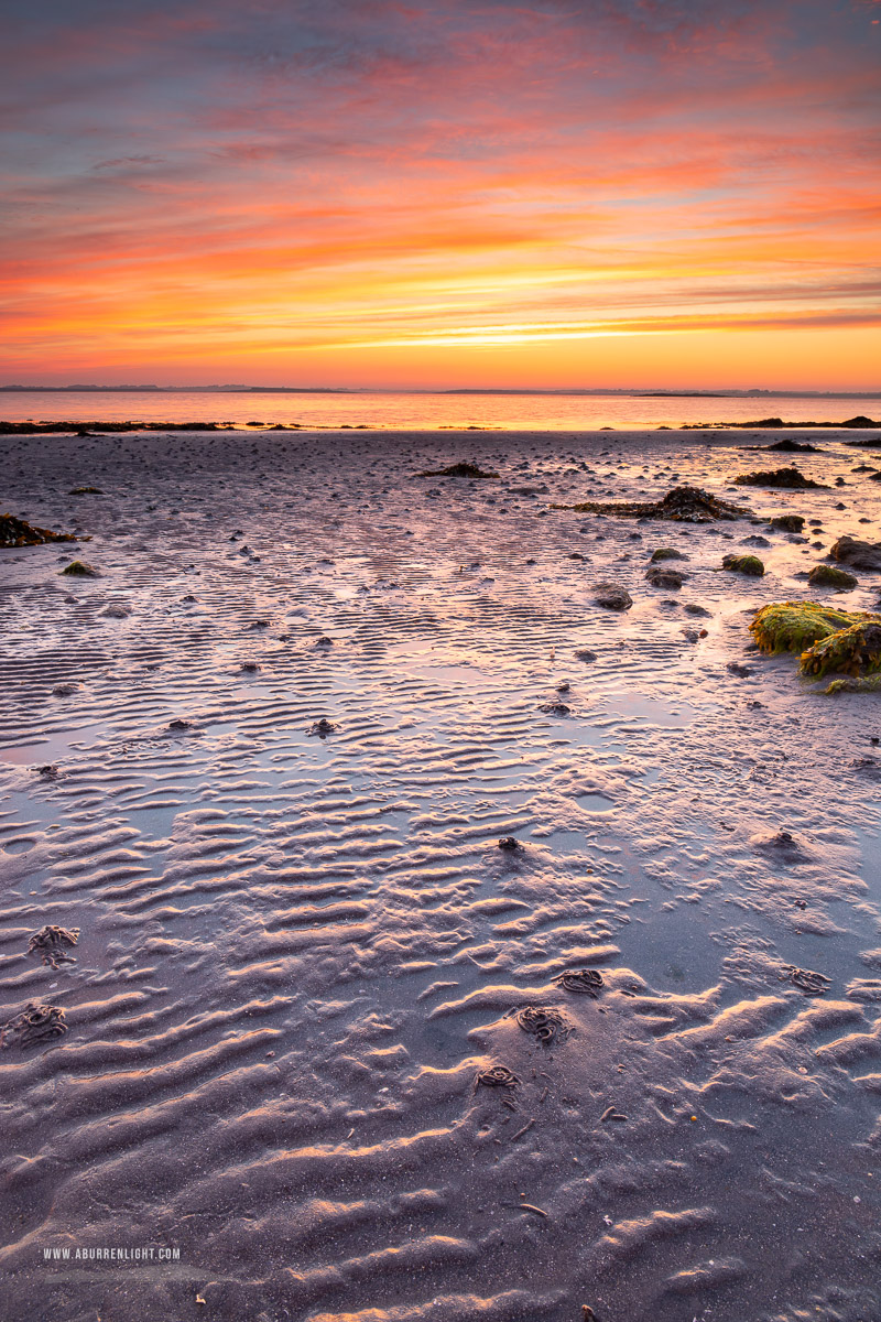 Traught Beach Kinvara Wild Atlantic Way Clare Ireland - kinvara,may,orange,sand ripples,spring,traught,twilight,wormholes,coast